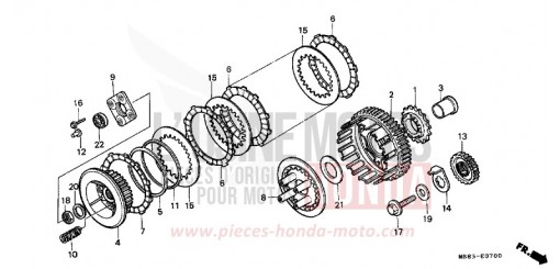 EMBRAYAGE XRV650J de 1988